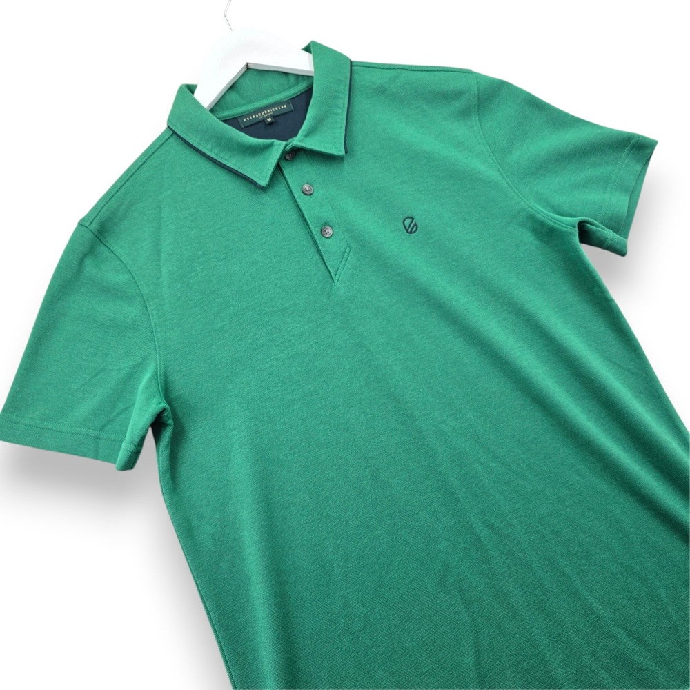 Extracurricular Mens Polo Shirt Size M Green Cotton Pique Short Sleeve Logo